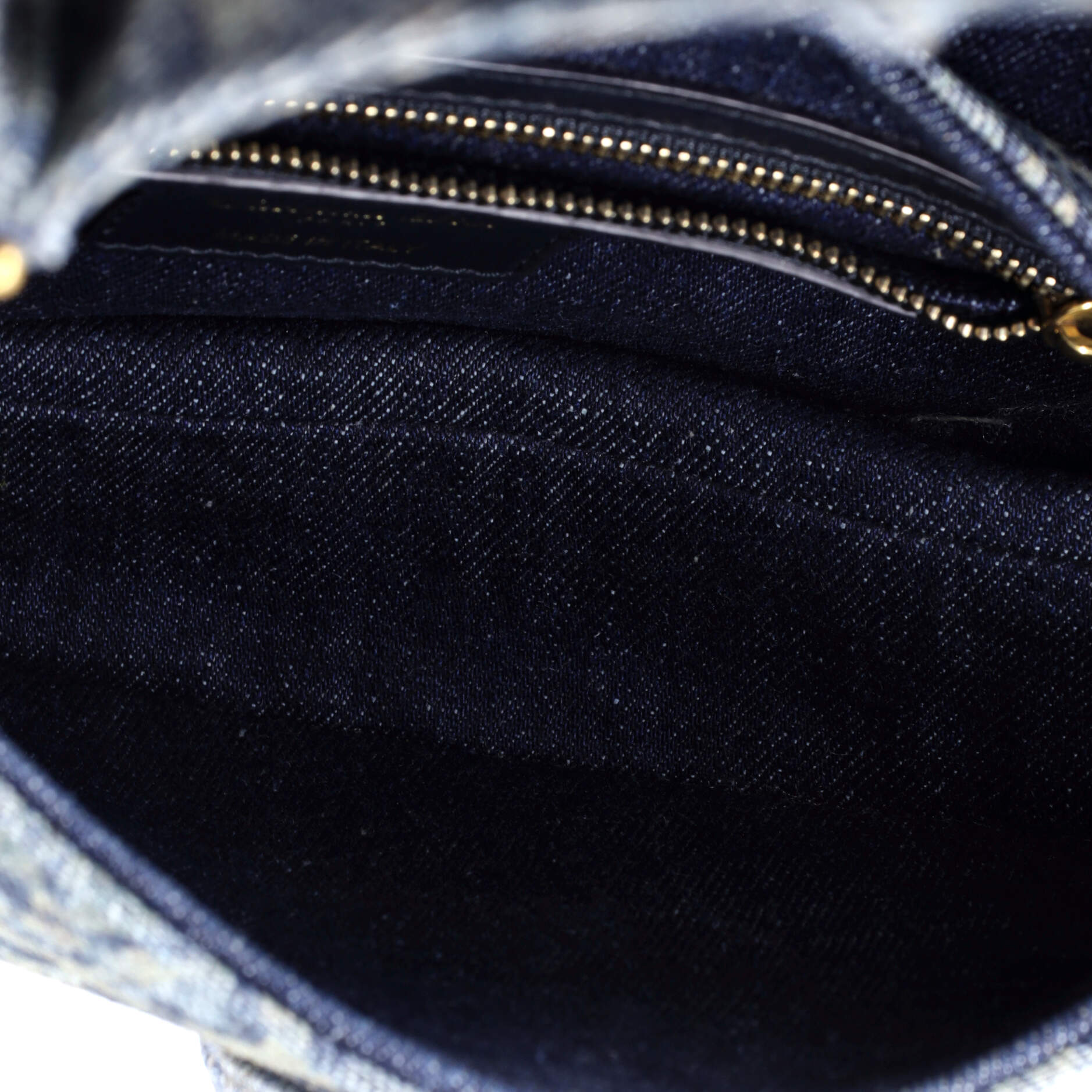 Saddle Handbag Printed Denim Medium
