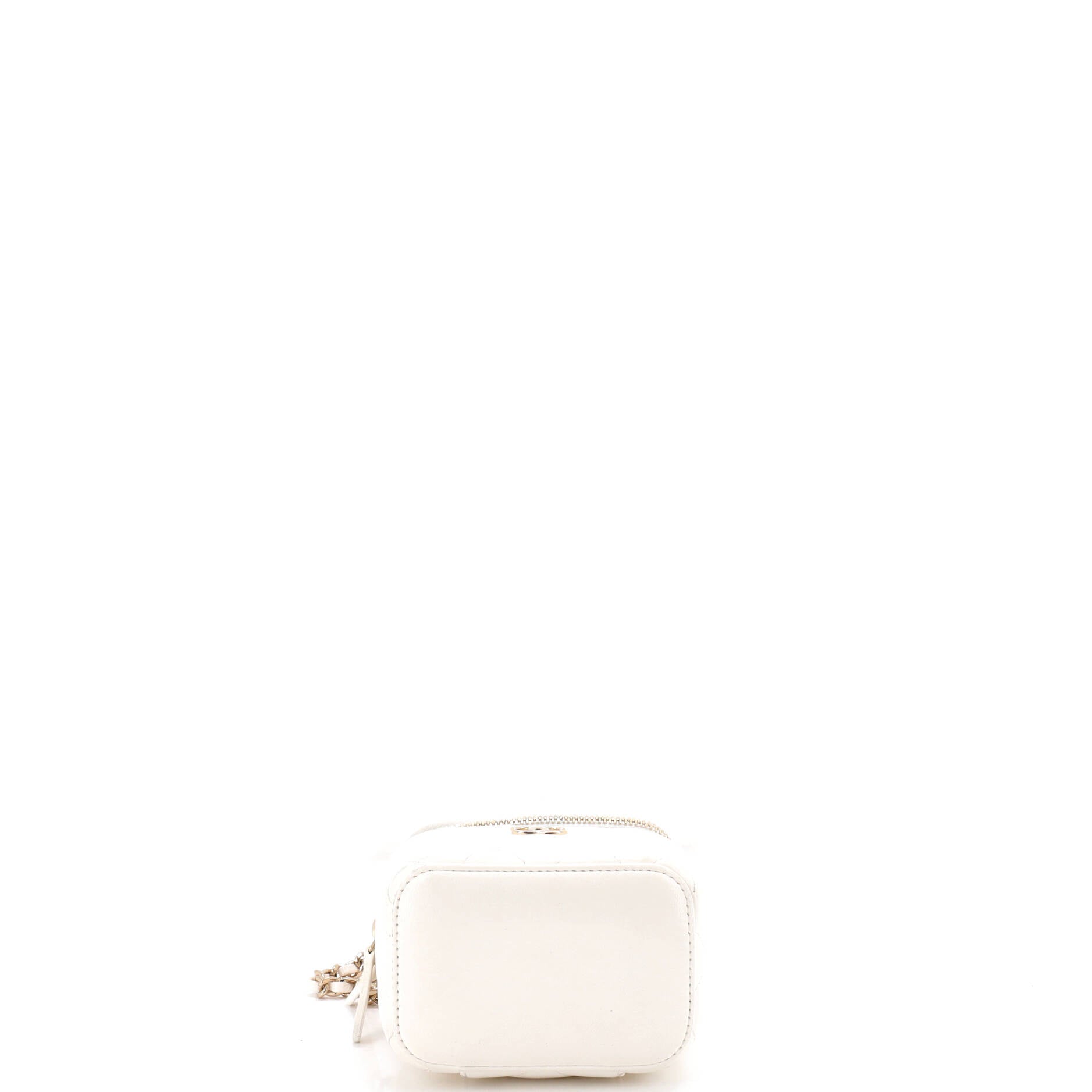 Camellia Bow Vanity Case with Chain Quilted Lambskin Mini
