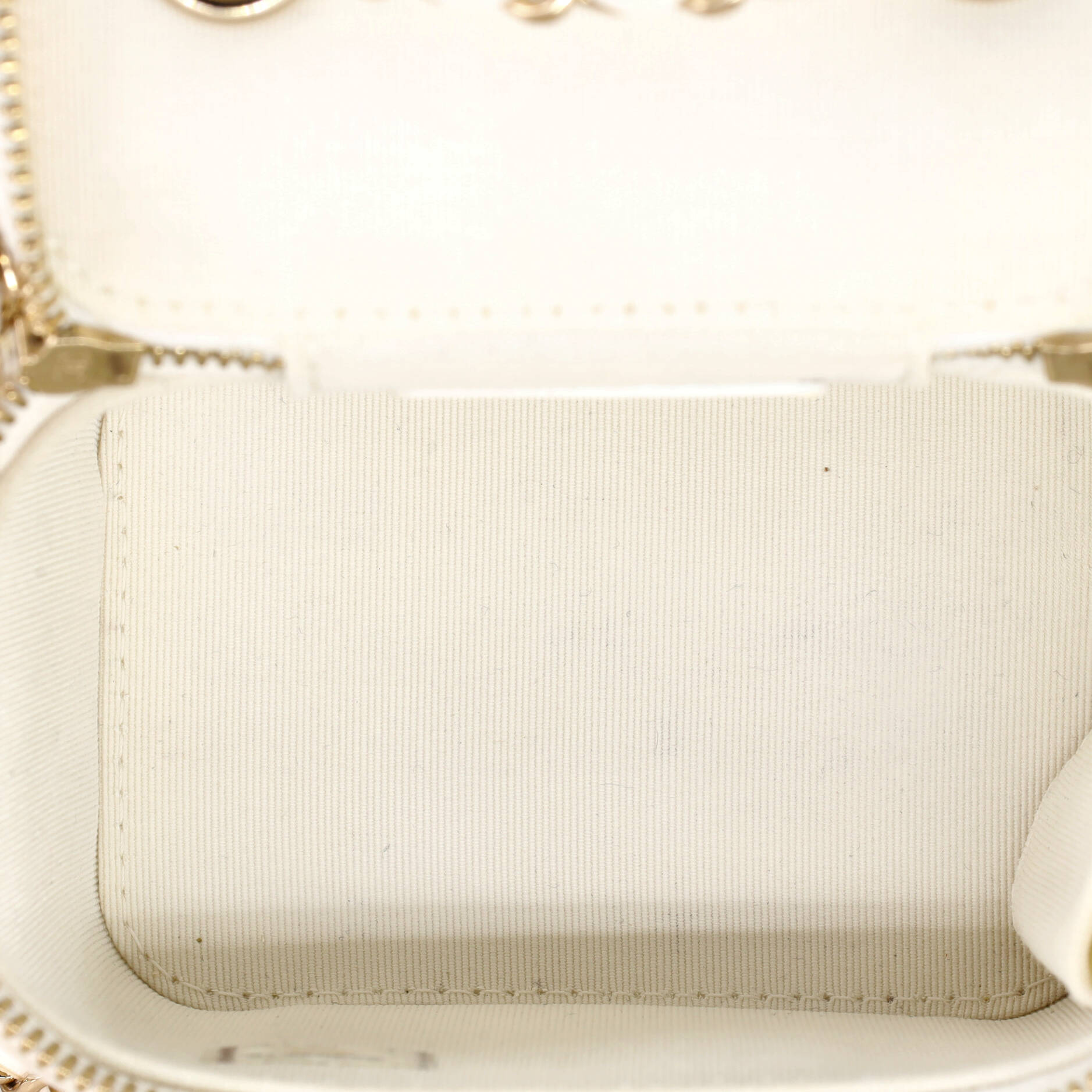 Camellia Bow Vanity Case with Chain Quilted Lambskin Mini