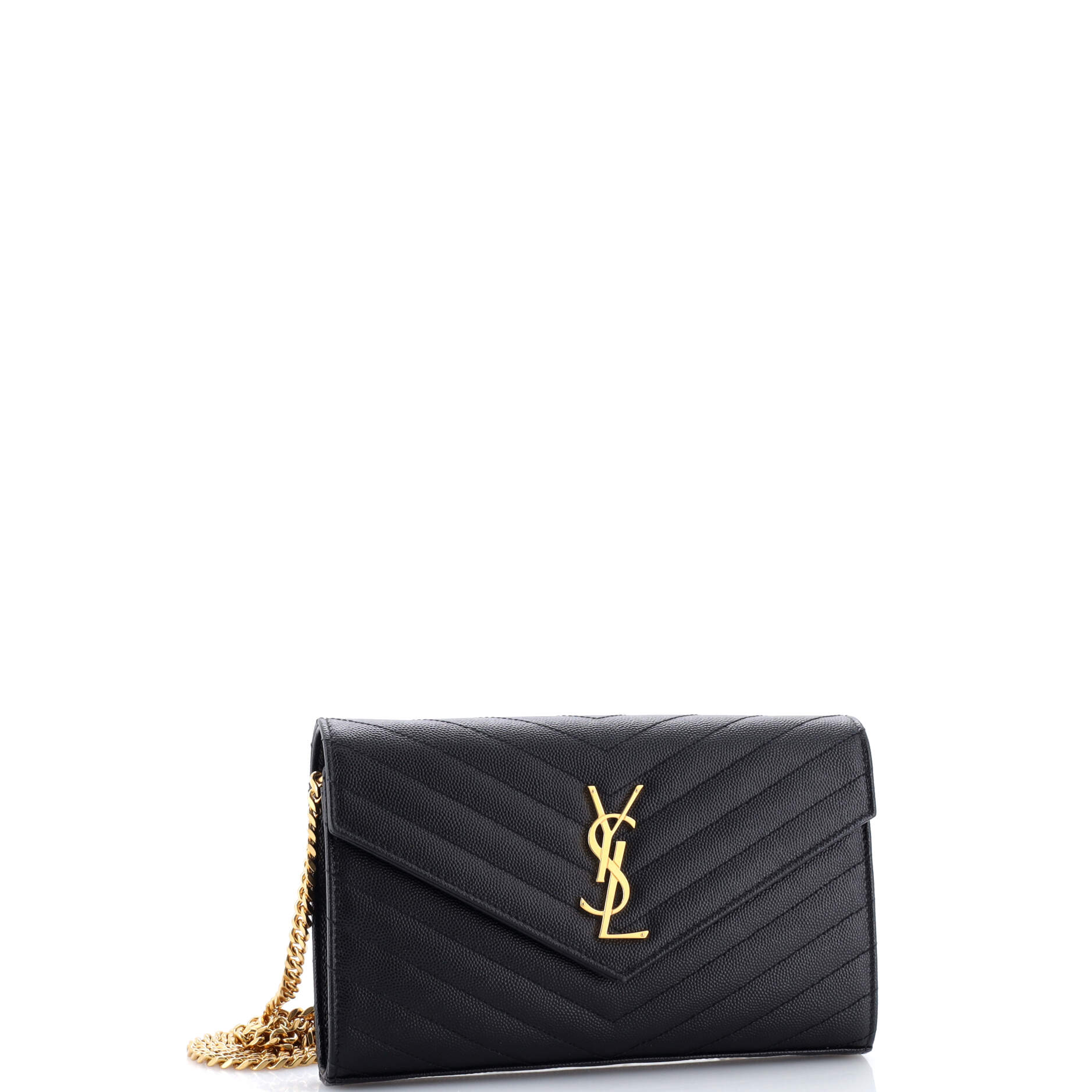 Classic Monogram Wallet on Chain Matelasse Chevron Leather Medium