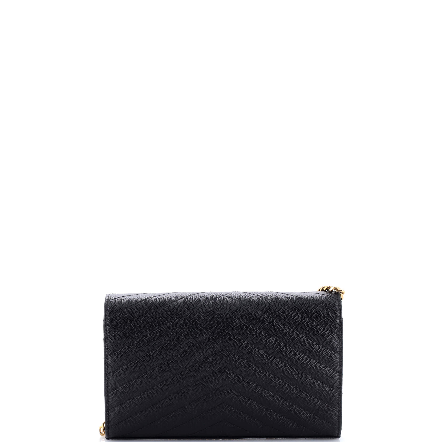 Classic Monogram Wallet on Chain Matelasse Chevron Leather Medium