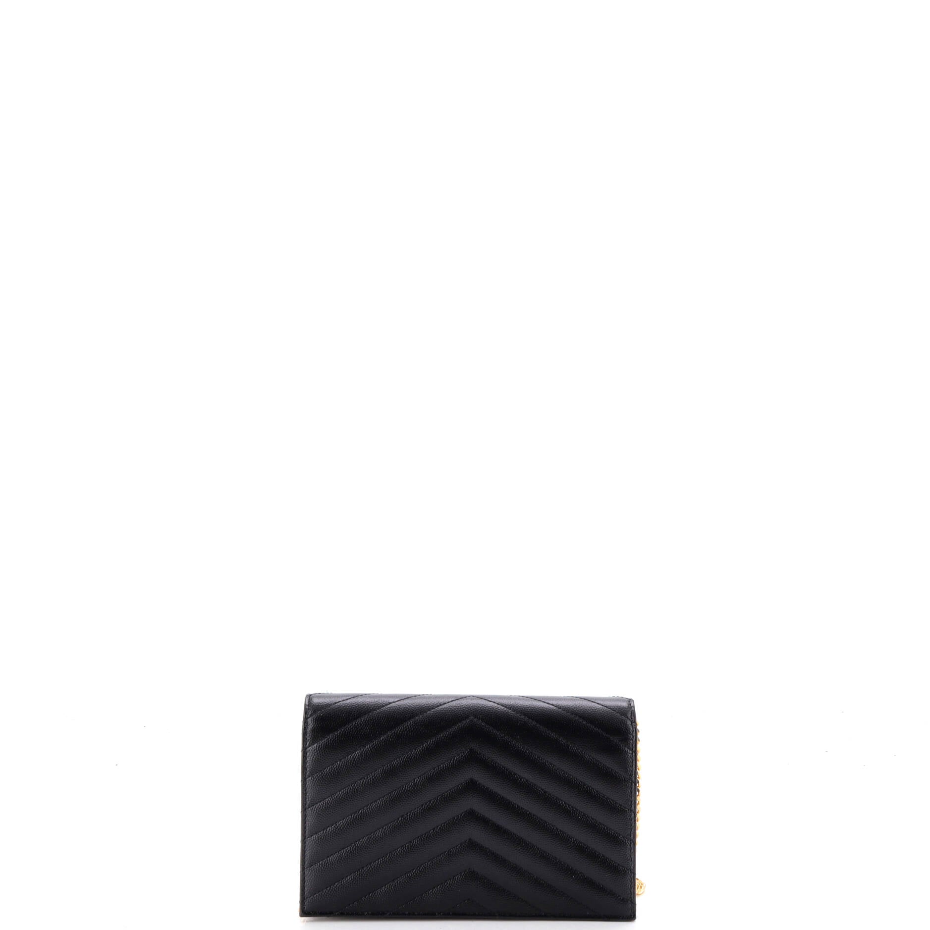 Classic Monogram Wallet on Chain Matelasse Chevron Leather Small