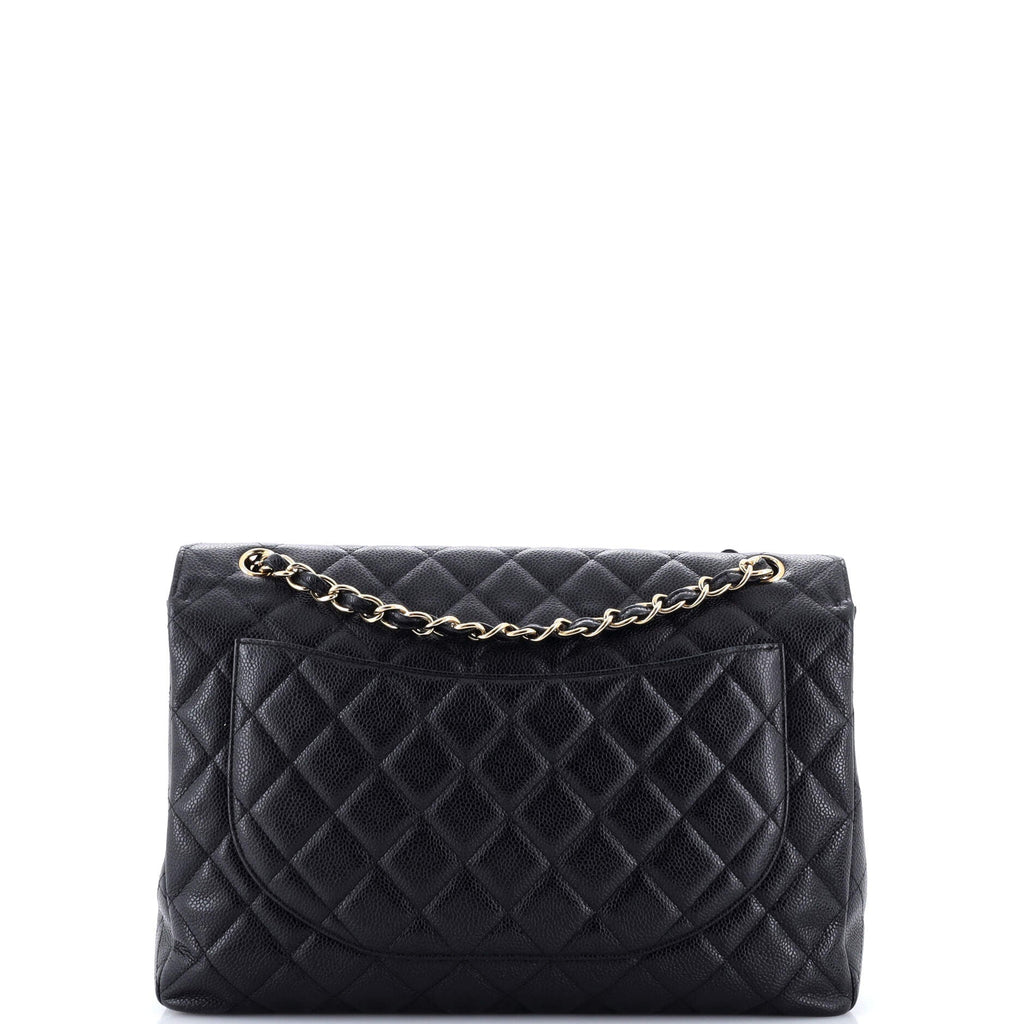 Vintage Classic Double Flap Bag Quilted Caviar Maxi