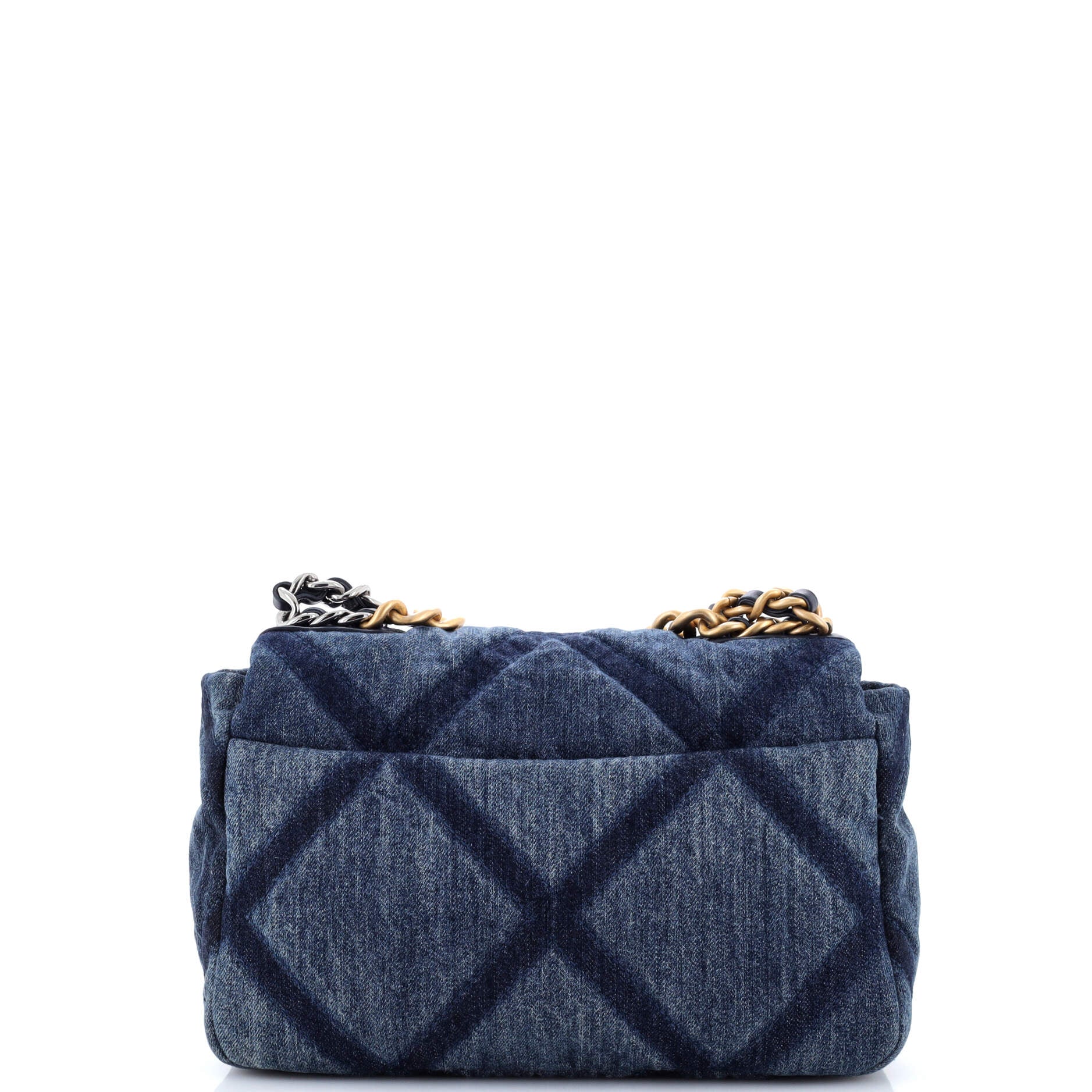 19 Flap Bag Quilted Denim Medium