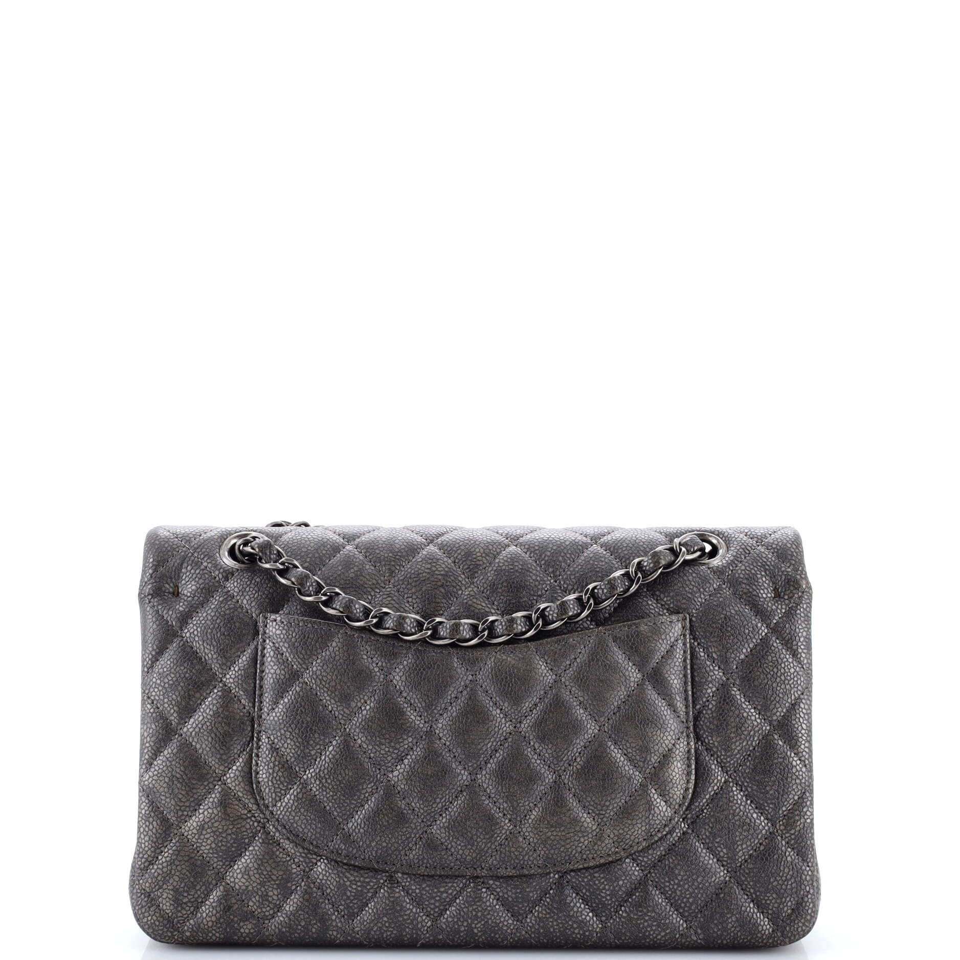 Classic Double Flap Bag Quilted Metallic Caviar Medium