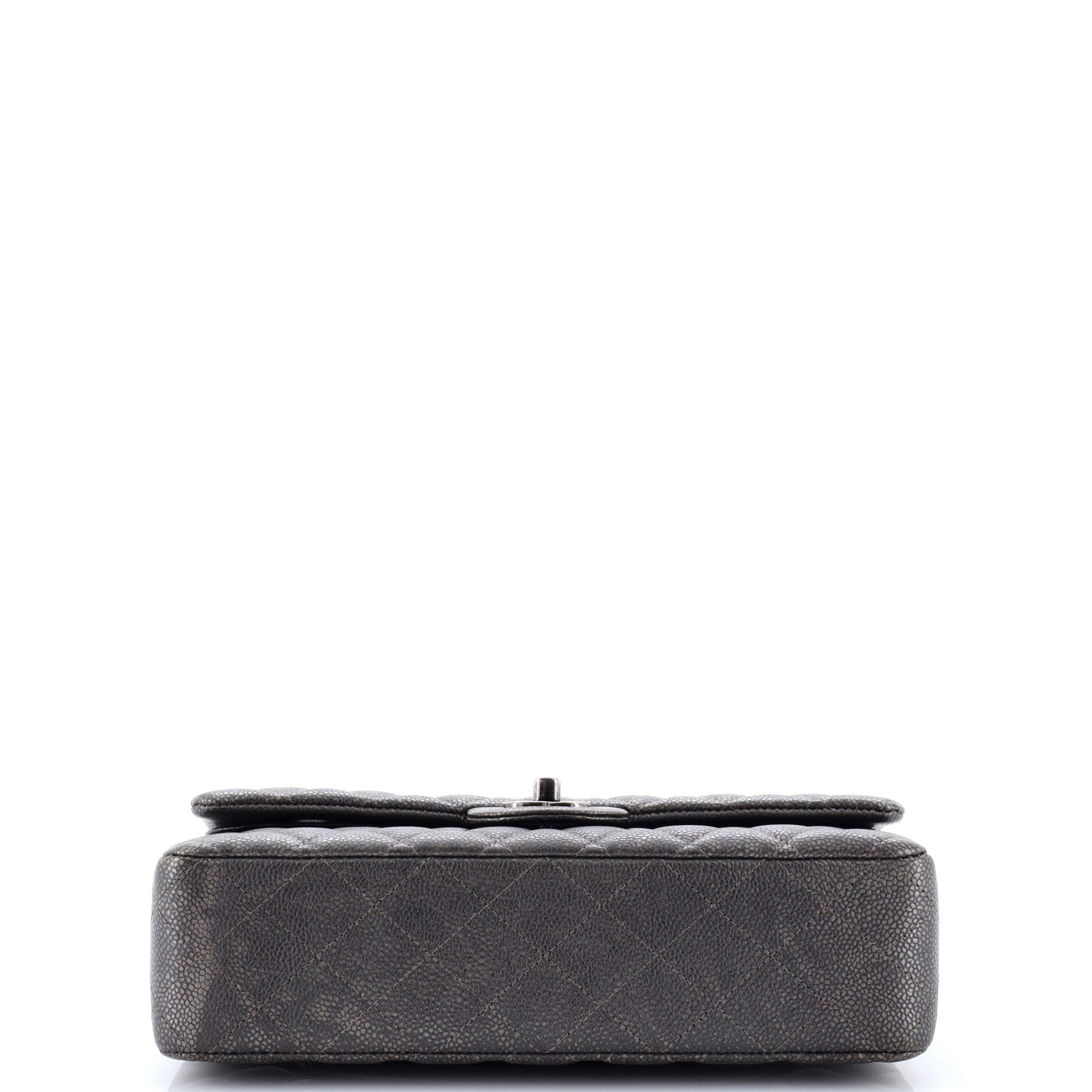 Classic Double Flap Bag Quilted Metallic Caviar Medium