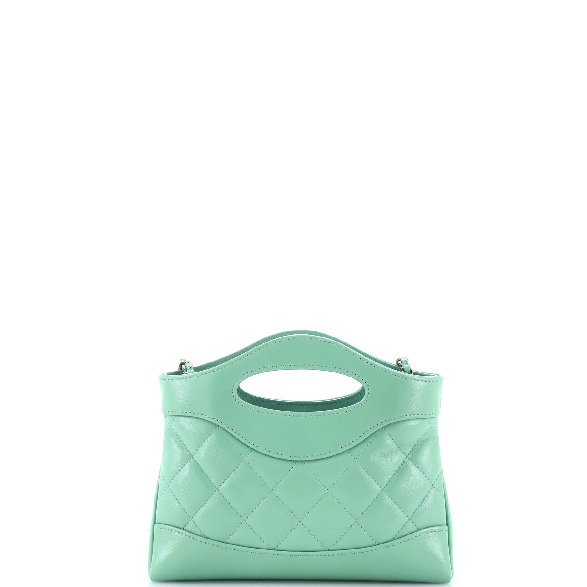 31 Shopping Bag Clutch with Chain Quilted Lambskin Small