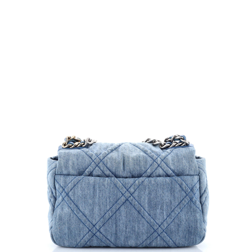 19 Flap Bag Quilted Denim Medium