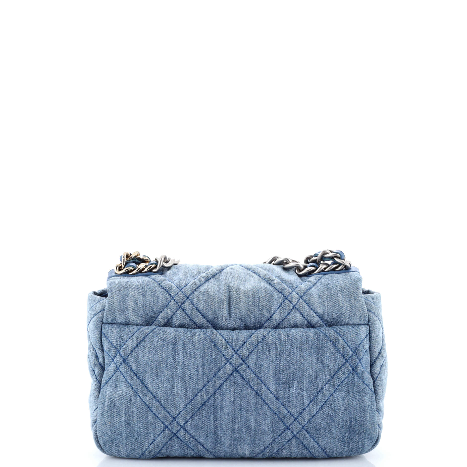 19 Flap Bag Quilted Denim Medium