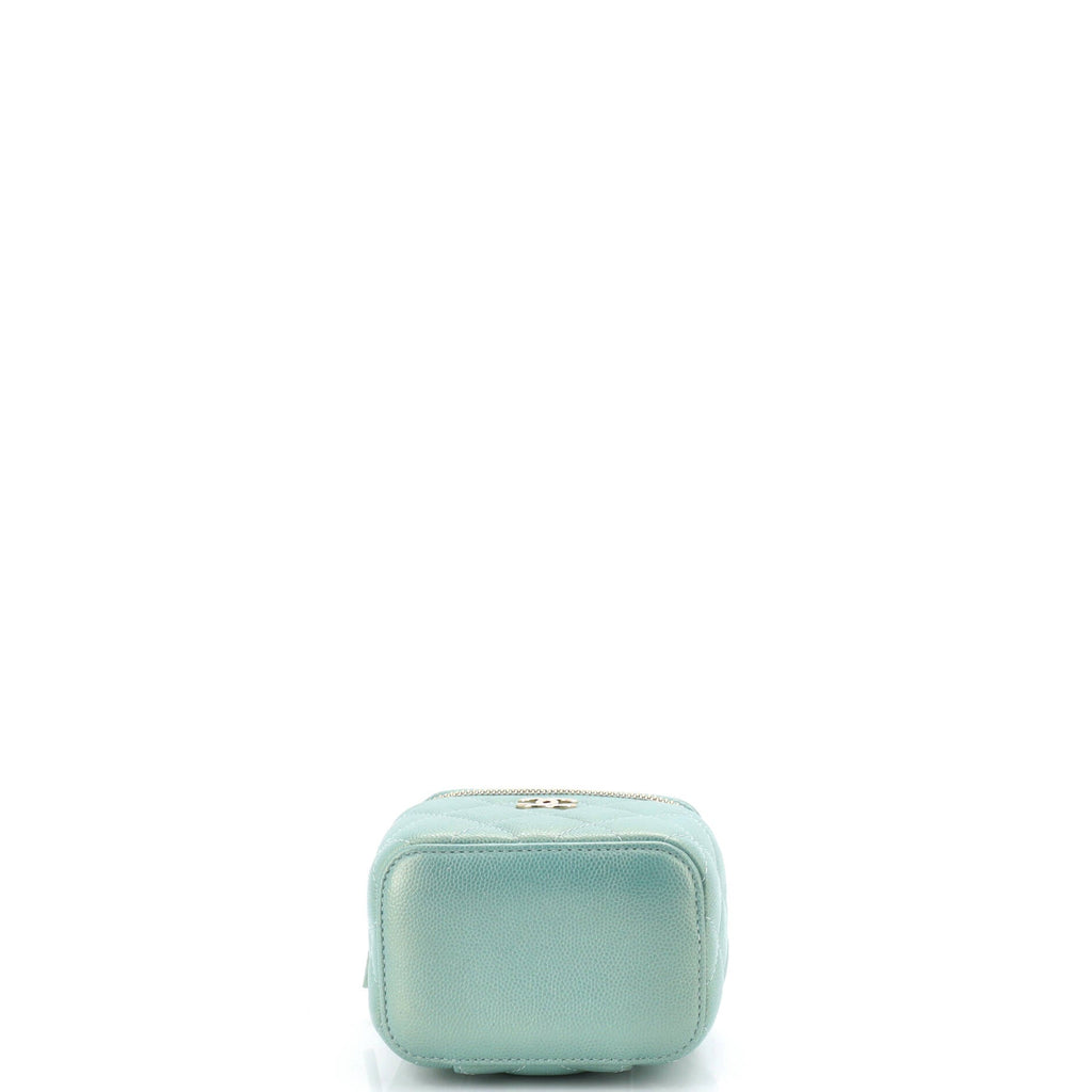Classic Pearl Vanity Case with Chain Quilted Caviar Mini