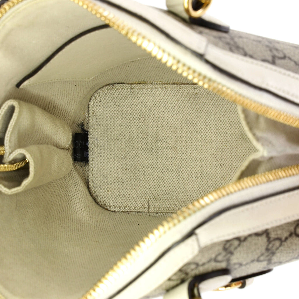 Horsebit 1955 Top Handle Bag GG Coated Canvas with Leather Mini