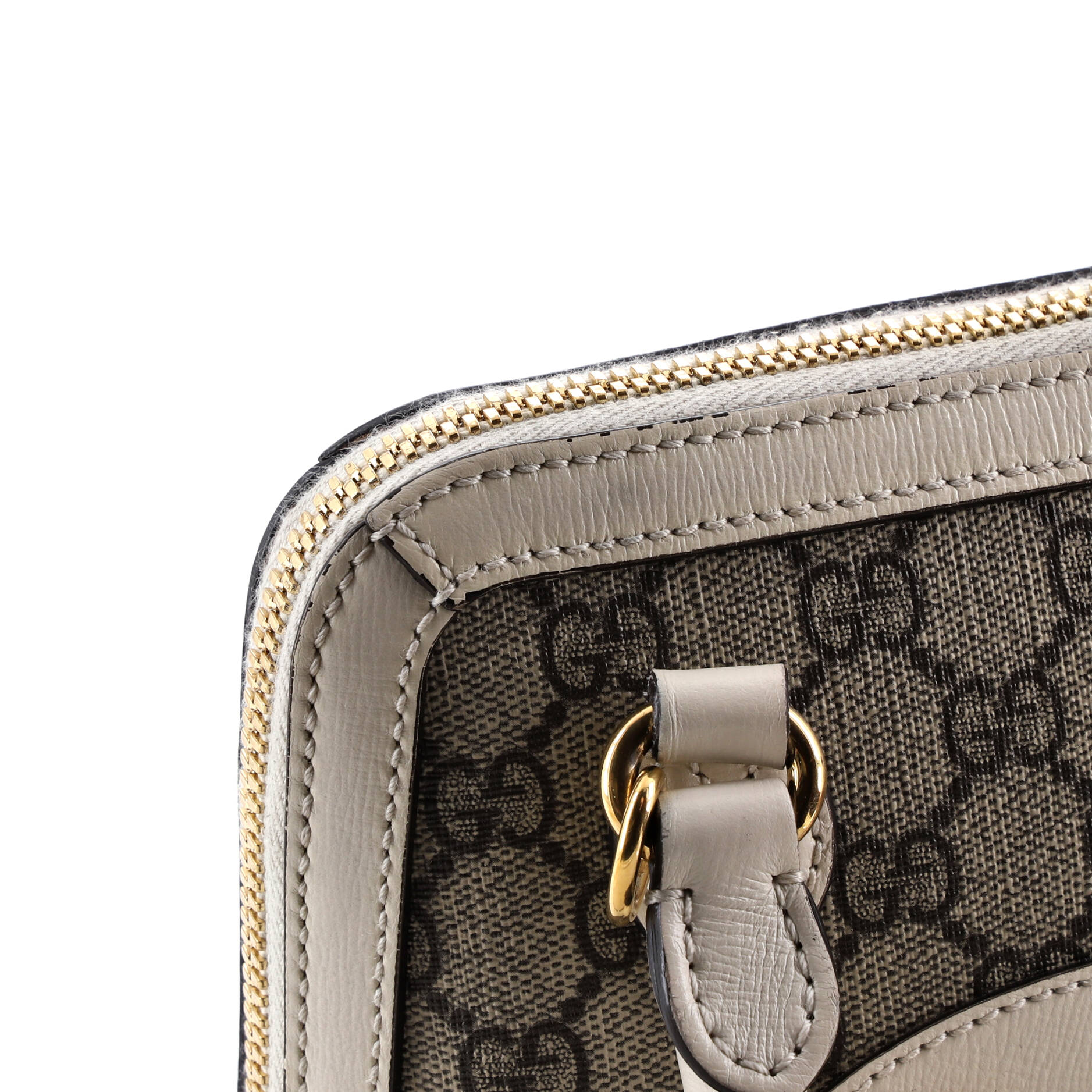 Horsebit 1955 Top Handle Bag GG Coated Canvas with Leather Mini