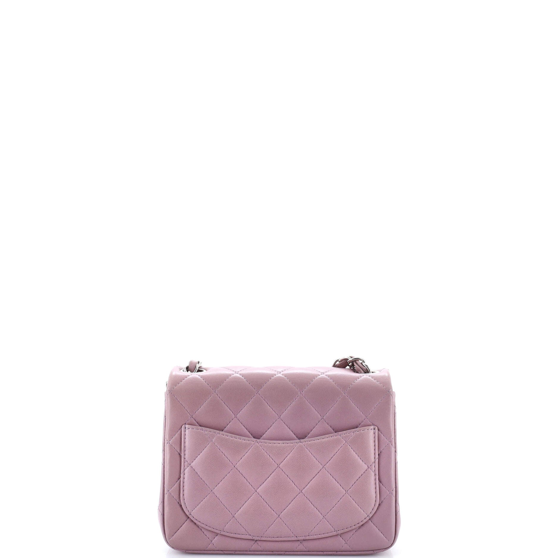 Square Classic Single Flap Bag Quilted Lambskin Mini