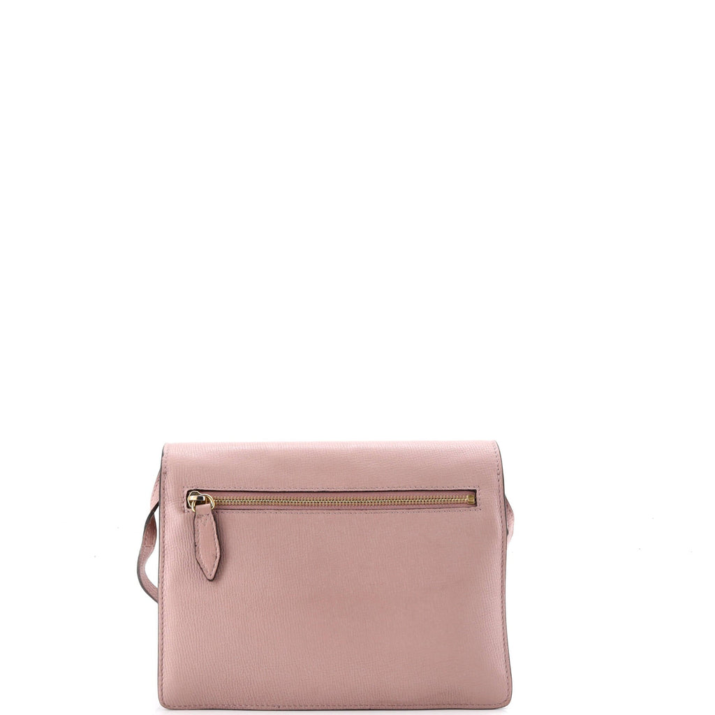 Macken Crossbody Bag Leather and House Check Canvas Small