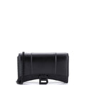 Hourglass Chain Wallet Leather with Crystal Detail