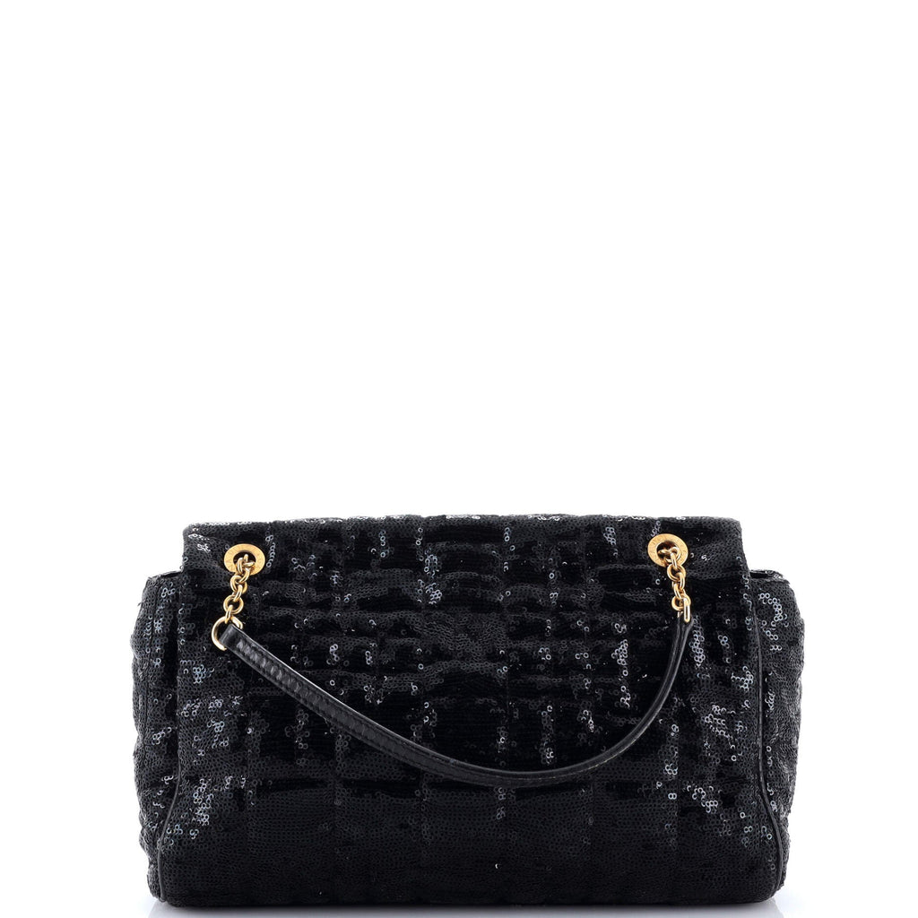 Miss Charles Flap Bag Quilted Sequins and Python Medium
