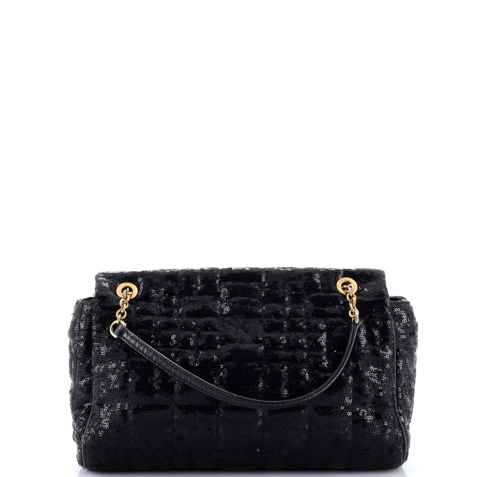 Miss Charles Flap Bag Quilted Sequins and Python Medium