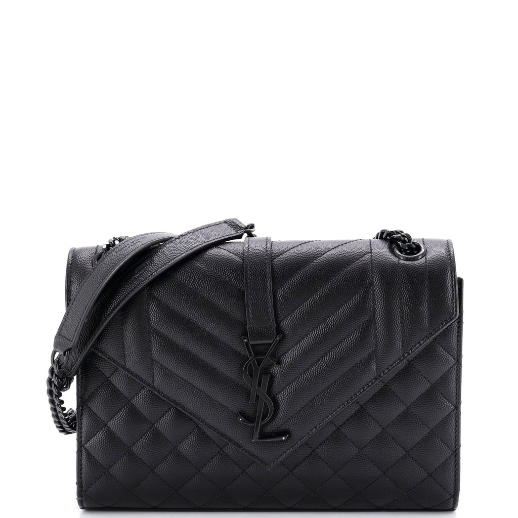 Classic Monogram Envelope Satchel Mixed Matelasse Leather Medium