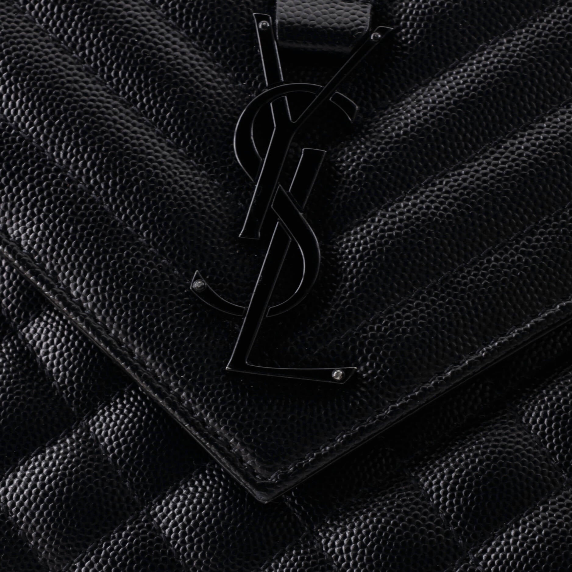 Classic Monogram Envelope Satchel Mixed Matelasse Leather Medium
