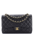 Vintage Classic Double Flap Bag Quilted Caviar Jumbo