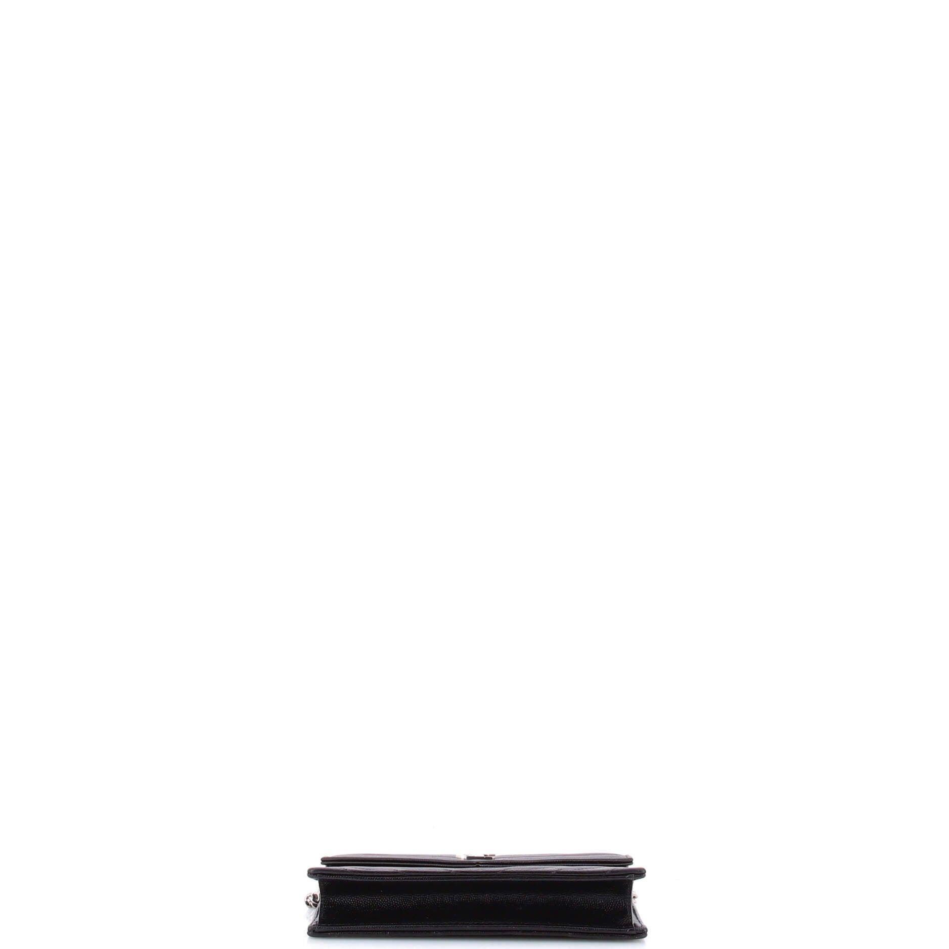 Classic Monogram Wallet on Chain Matelasse Chevron Leather Small