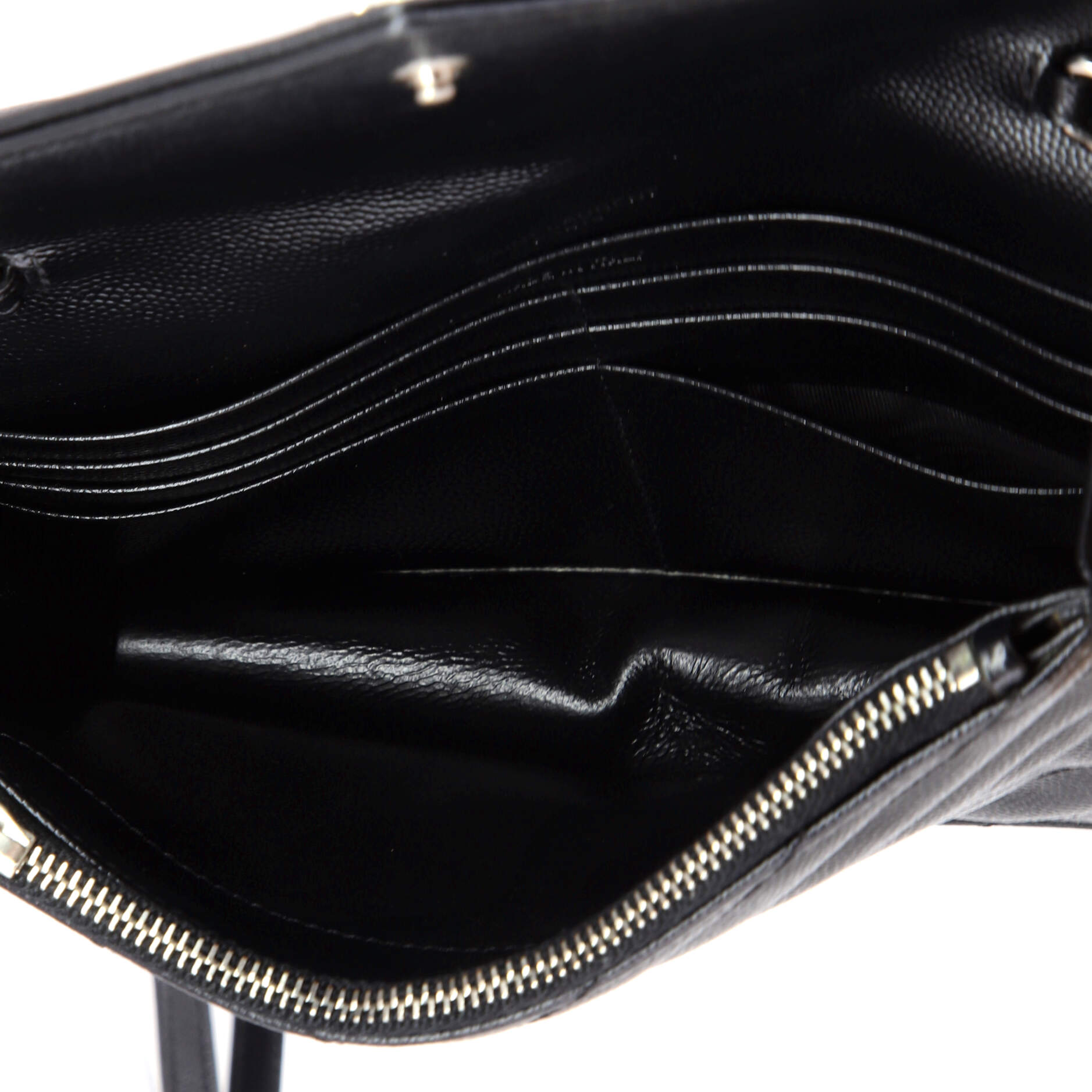 Classic Monogram Wallet on Chain Matelasse Chevron Leather Small