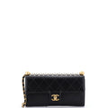 Chic Pearls Clutch with Chain Quilted Goatskin