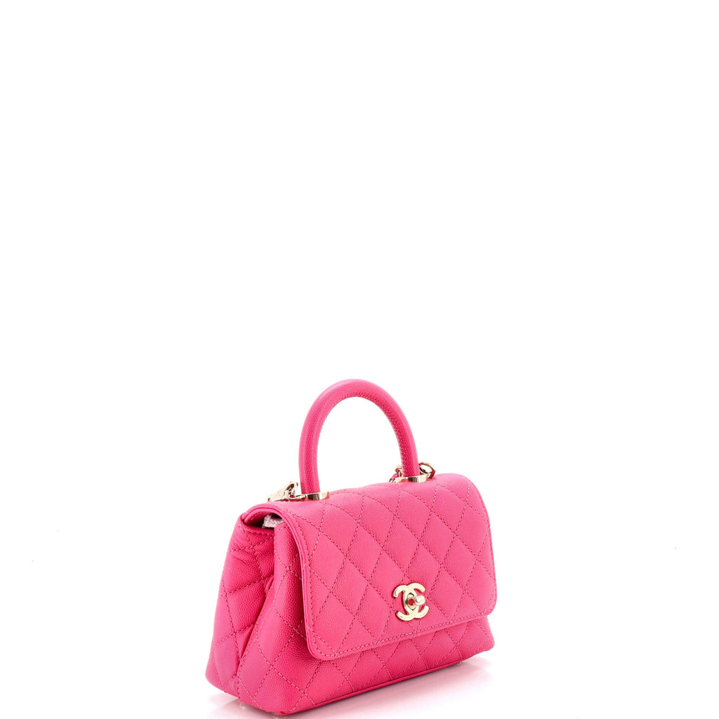 Coco Top Handle Bag Quilted Caviar Extra Mini