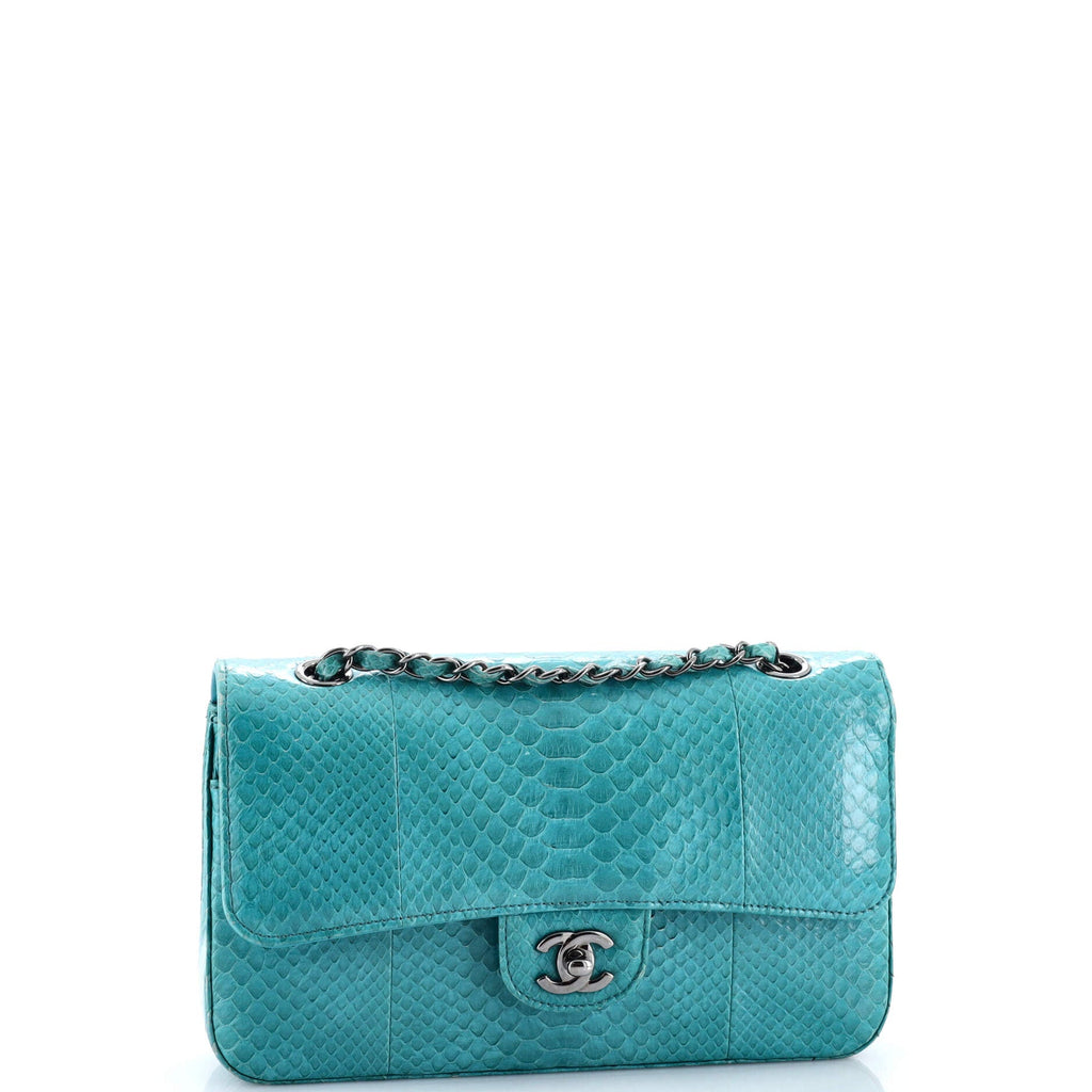 Classic Double Flap Bag Python Medium