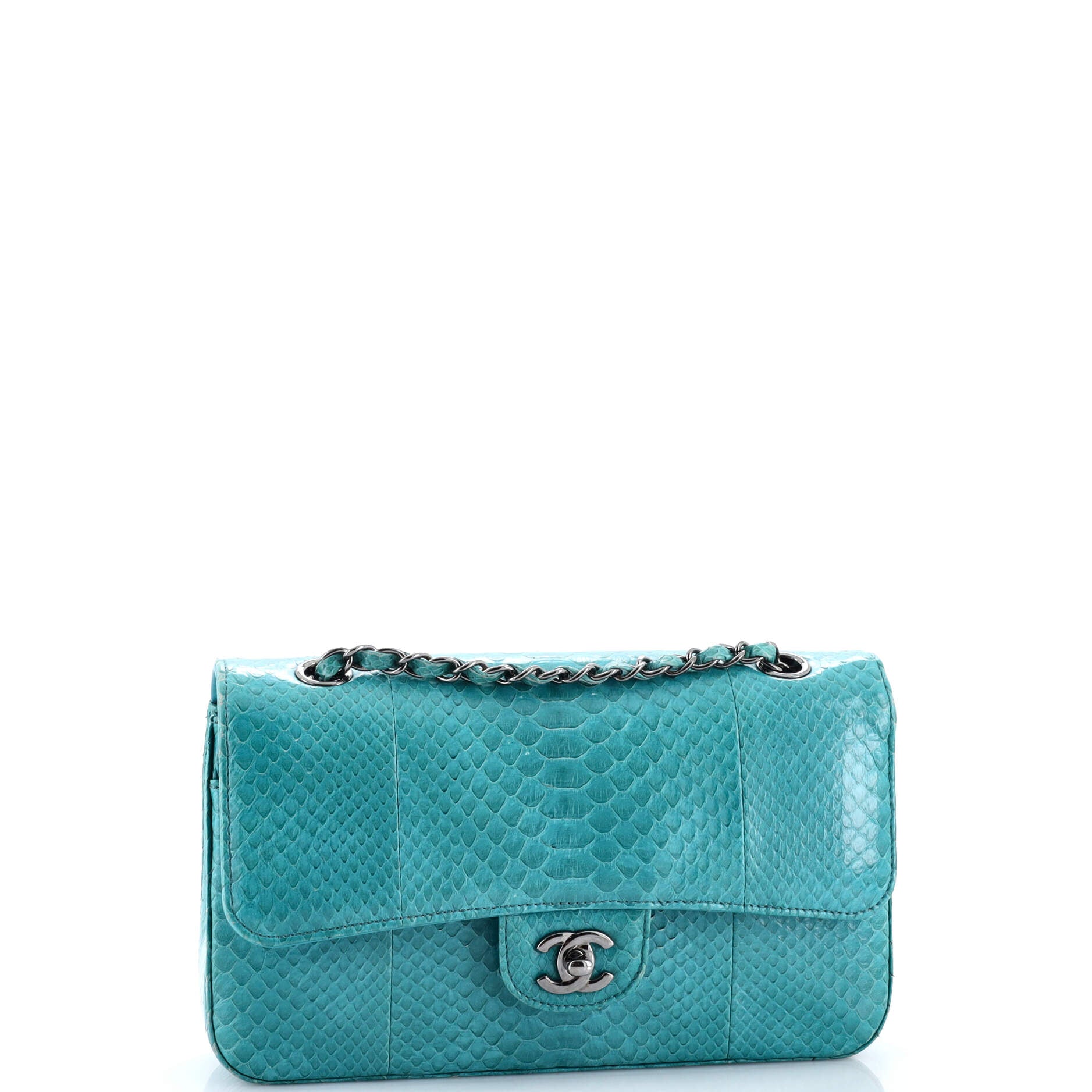 Classic Double Flap Bag Python Medium