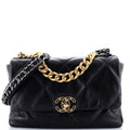 19 Flap Bag Quilted Leather Large