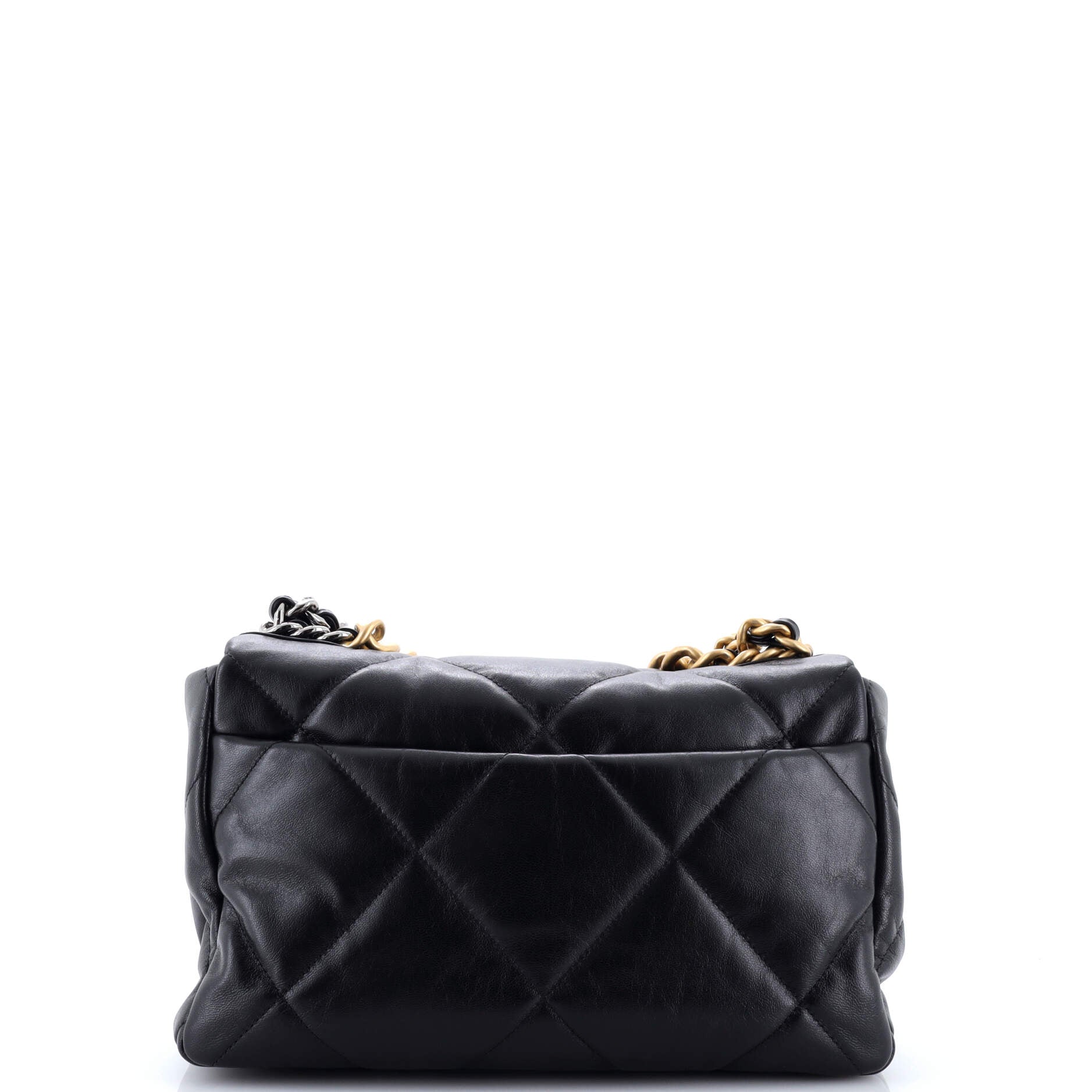 19 Flap Bag Quilted Leather Large