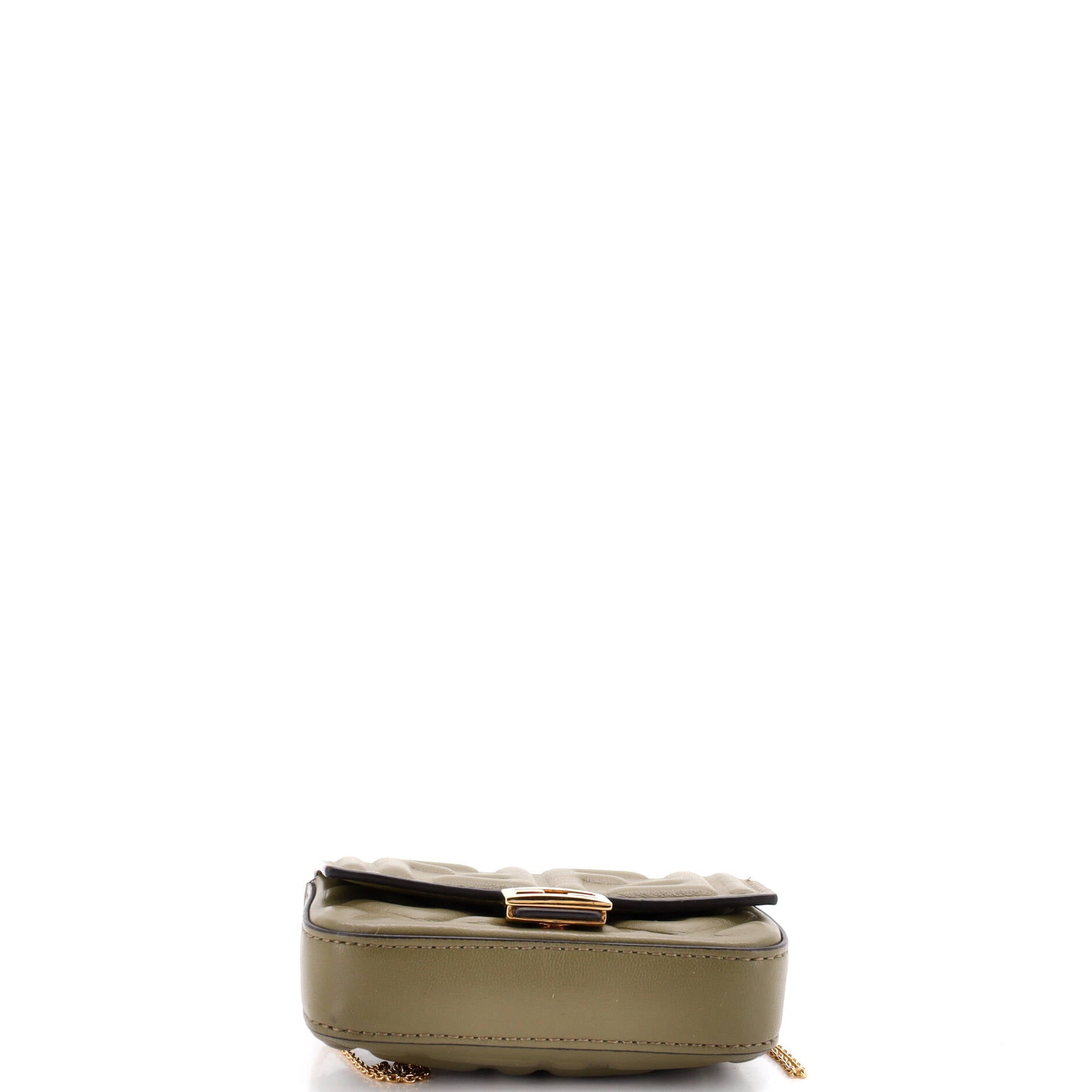 Chain Baguette Charm Bag Zucca Embossed Leather Nano