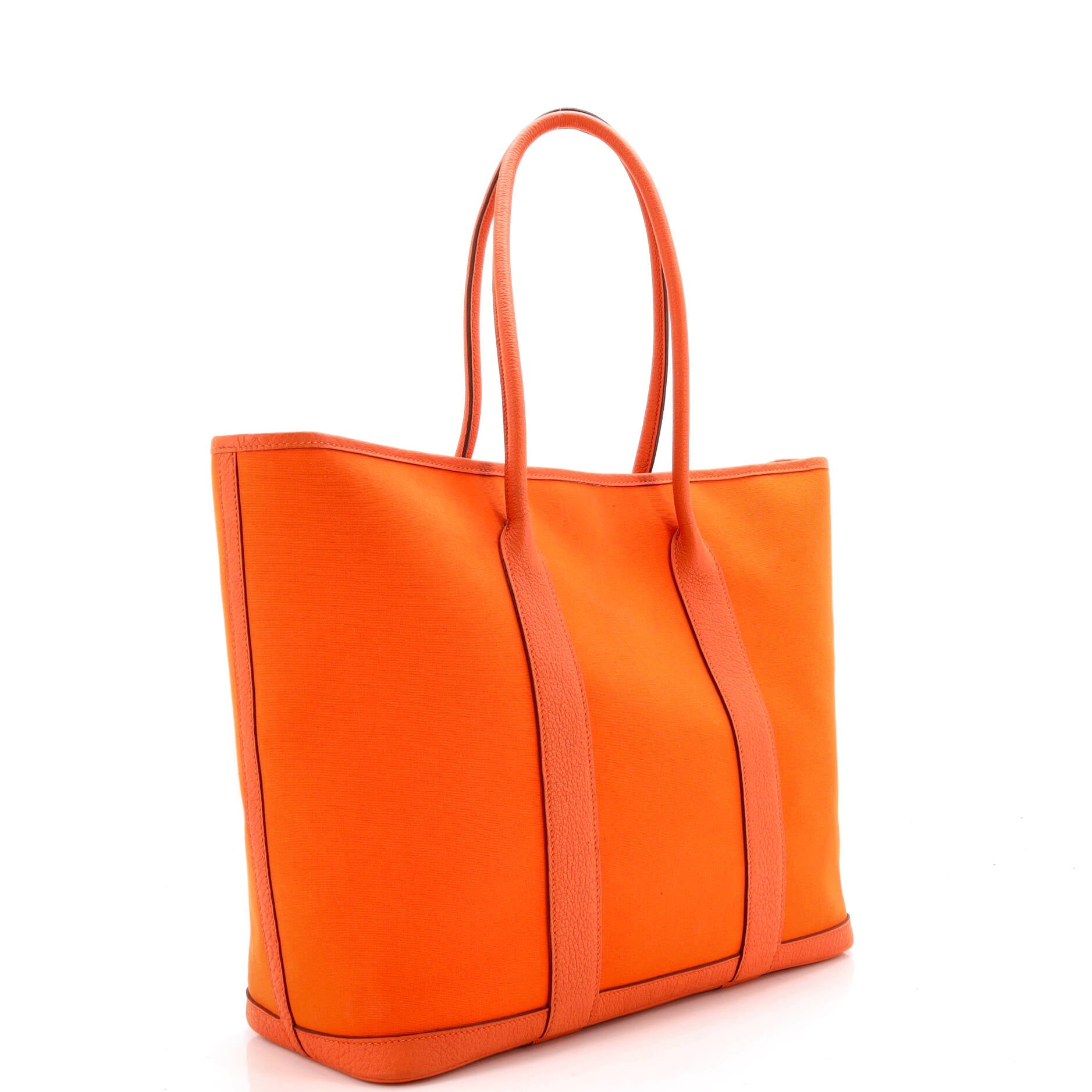 Garden Party Zip Tote Toile and Leather 36
