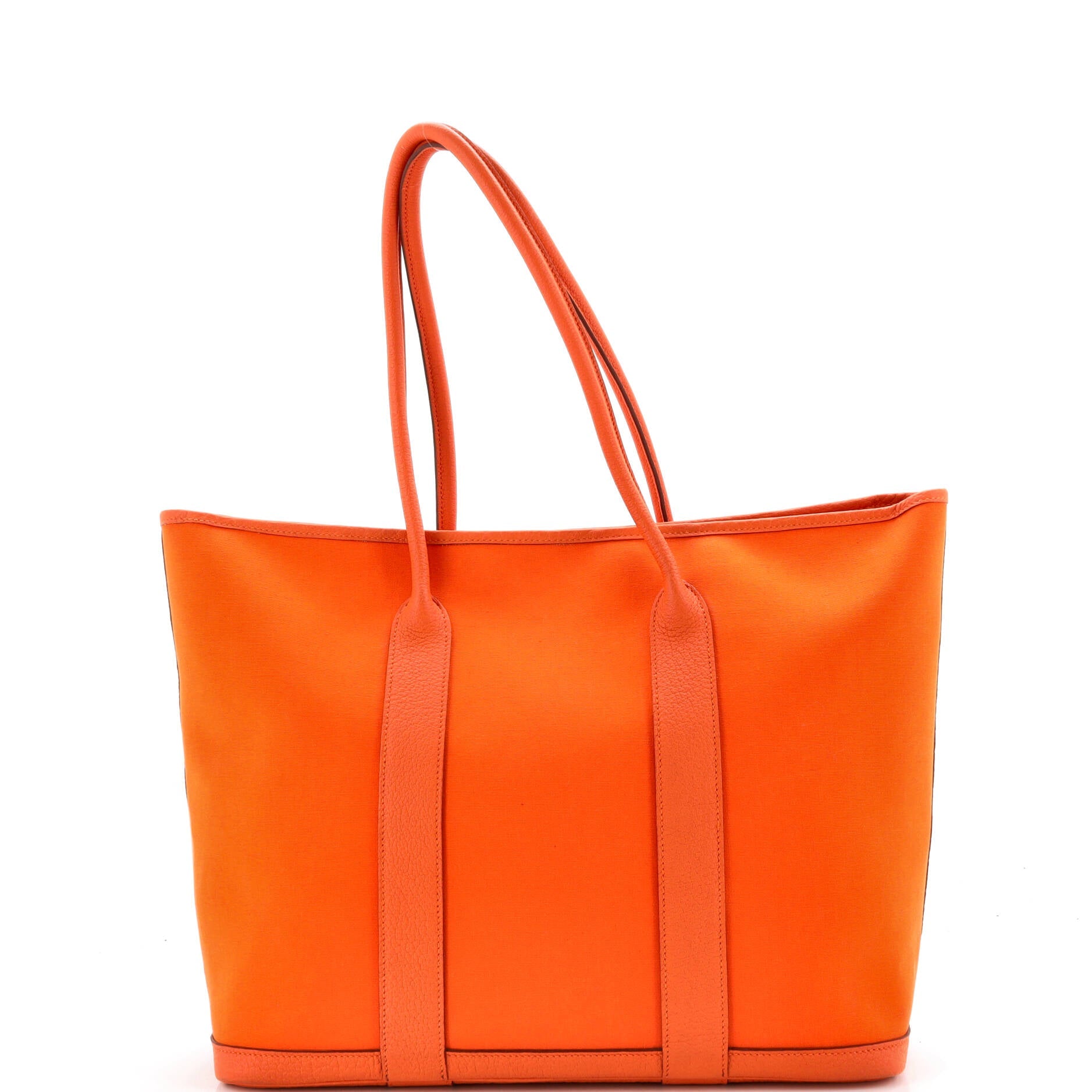 Garden Party Zip Tote Toile and Leather 36