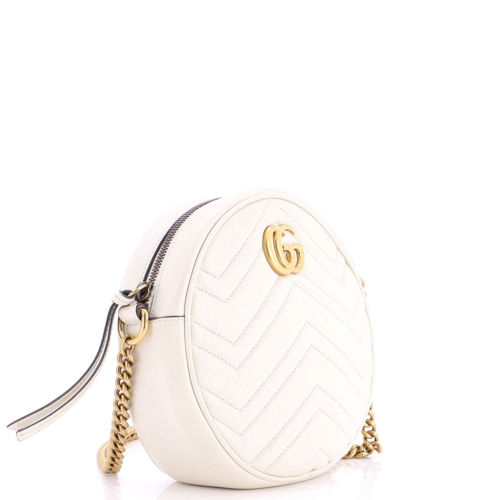 GG Marmont Round Shoulder Bag Matelasse Leather Mini