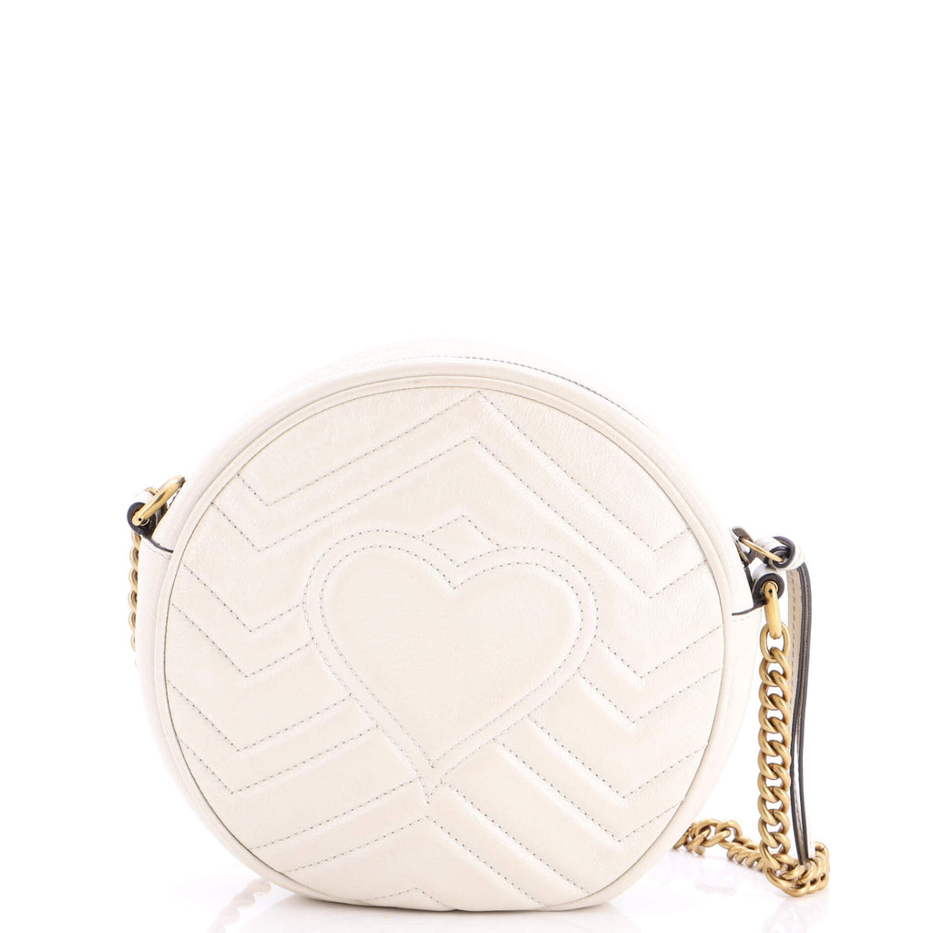 GG Marmont Round Shoulder Bag Matelasse Leather Mini