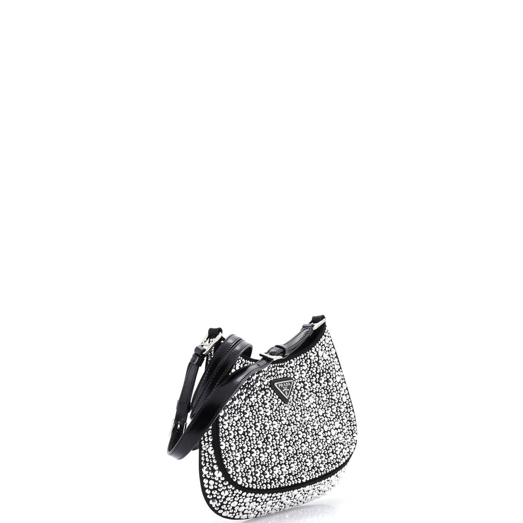Cleo Shoulder Bag Crystal Embellished Satin Small