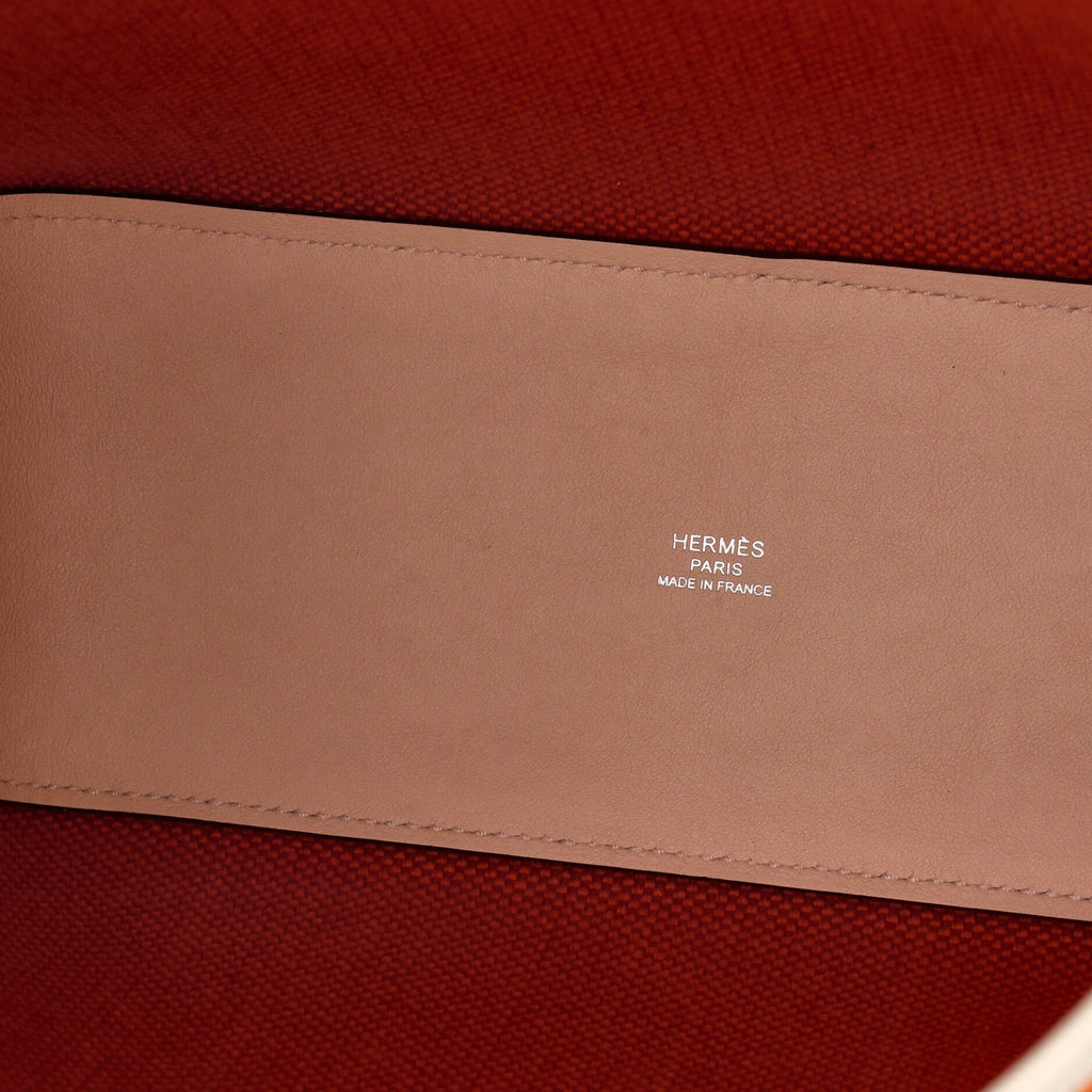 Cabas H en Biais Tote Canvas with Leather 27