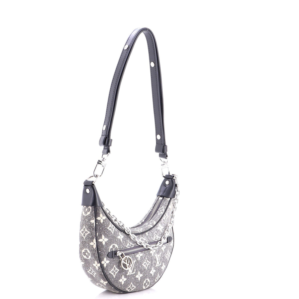 Loop Handbag Monogram Jacquard Denim