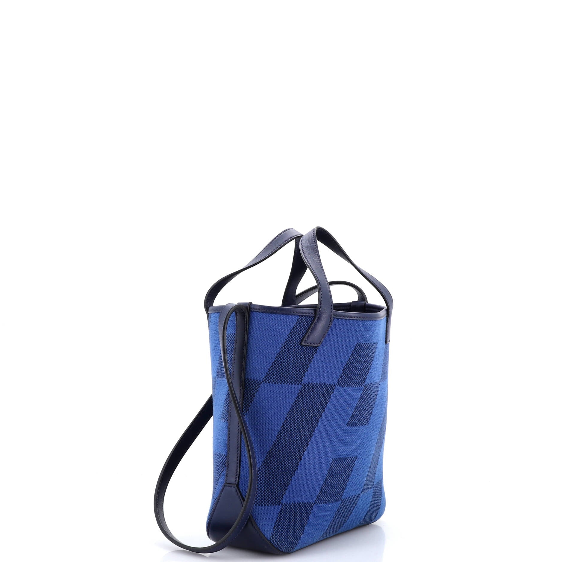 Cabas H en Biais Tote Canvas with Leather 27