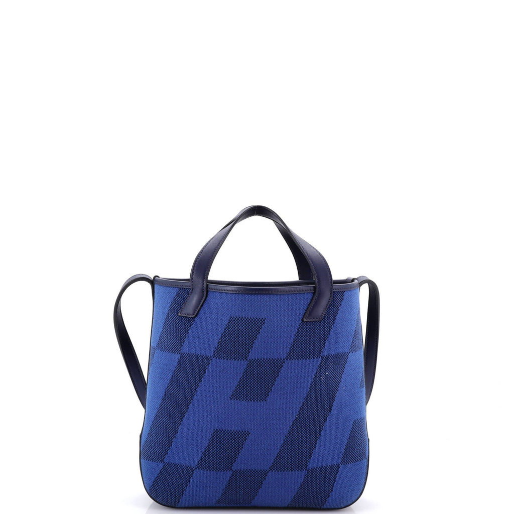 Cabas H en Biais Tote Canvas with Leather 27