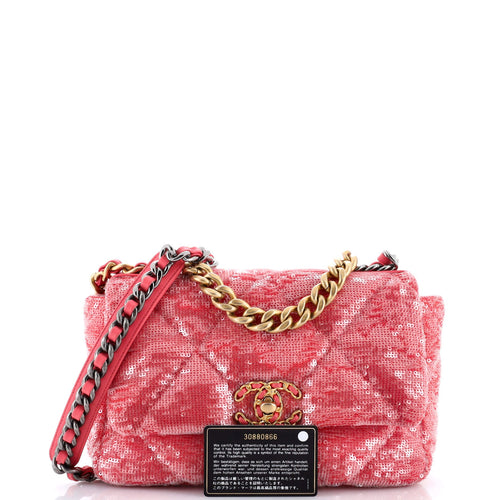 19 Flap Bag Quilted Sequins Medium