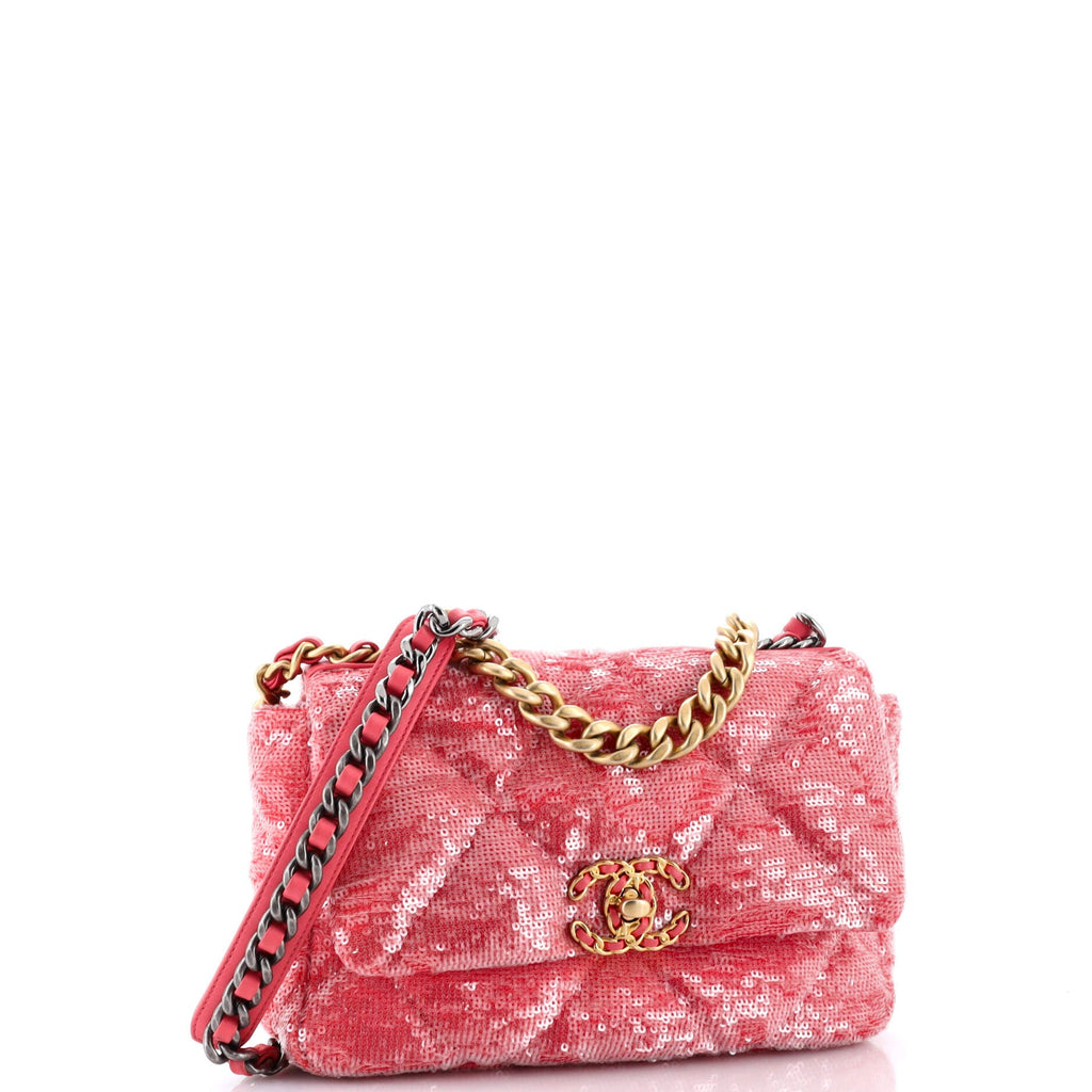 19 Flap Bag Quilted Sequins Medium