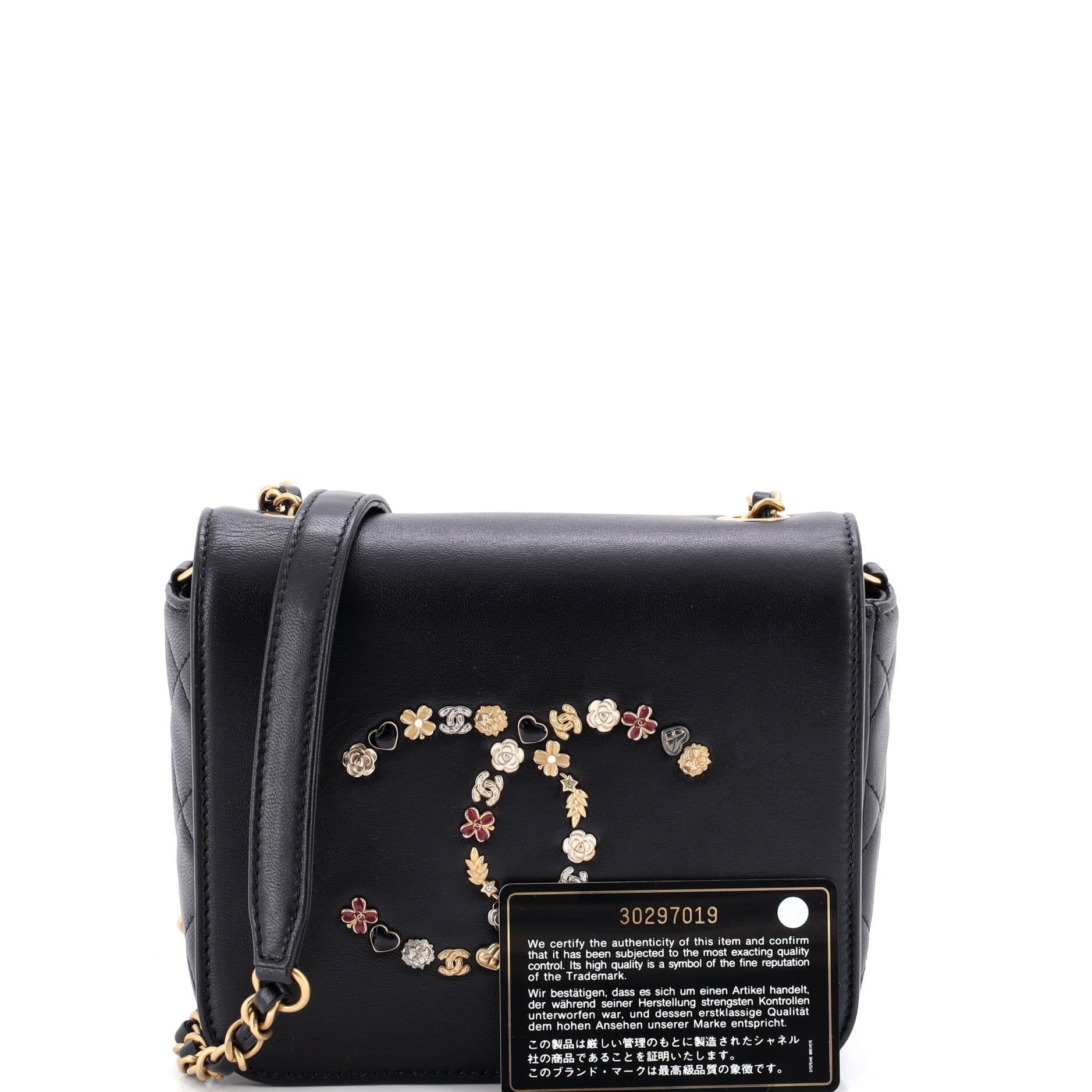 Giant Crystal CC Flap Bag Lambskin Mini