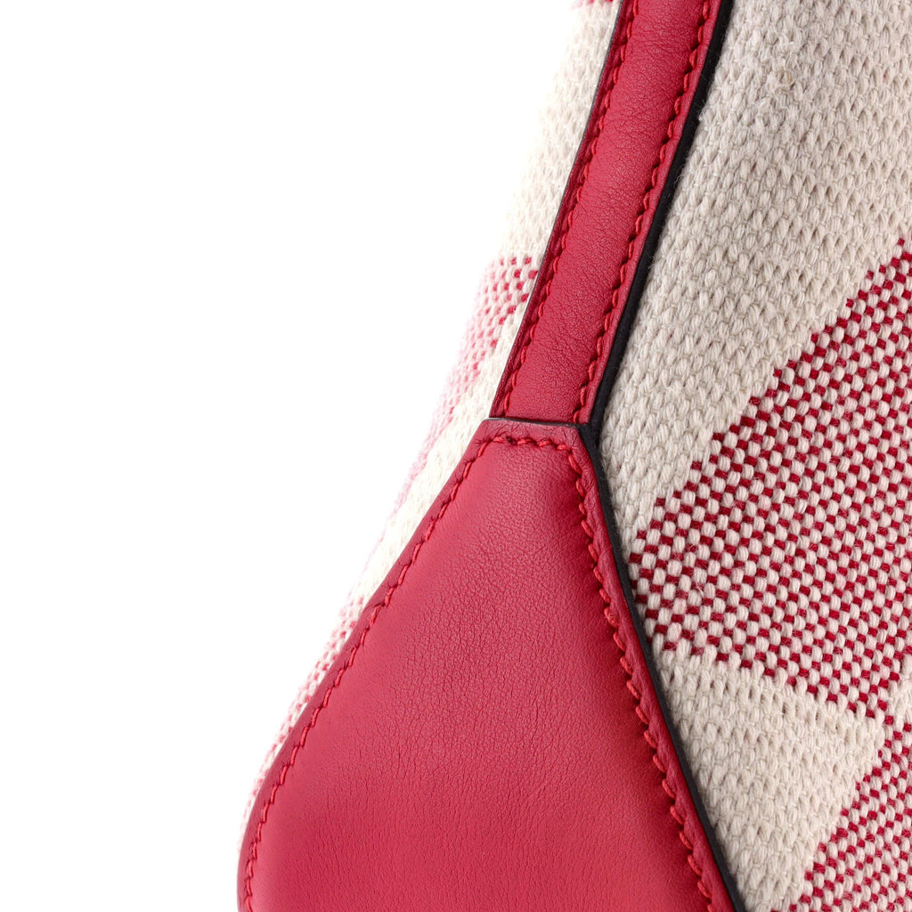 Cabas H en Biais Tote Canvas with Leather 27