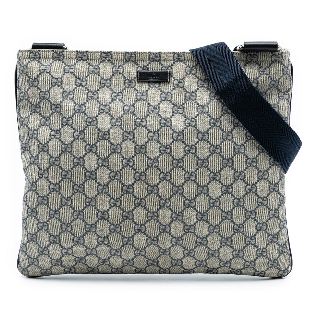 Zip Top Messenger Bag GG Coated Canvas Large