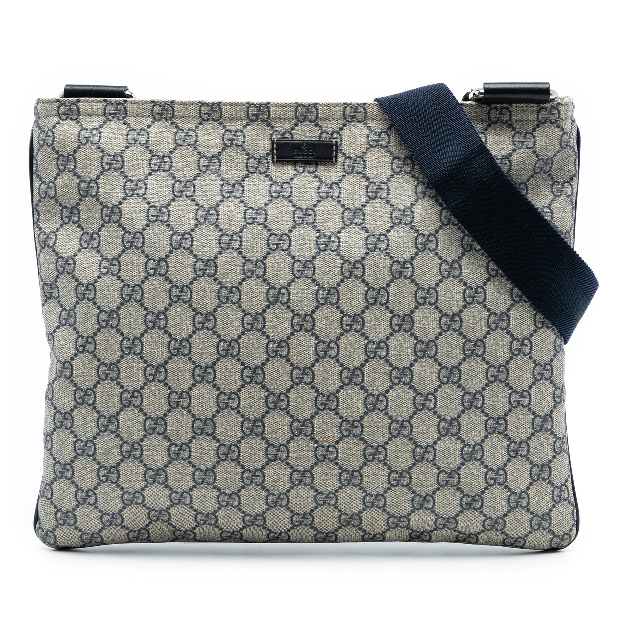 Zip Top Messenger Bag GG Coated Canvas Large