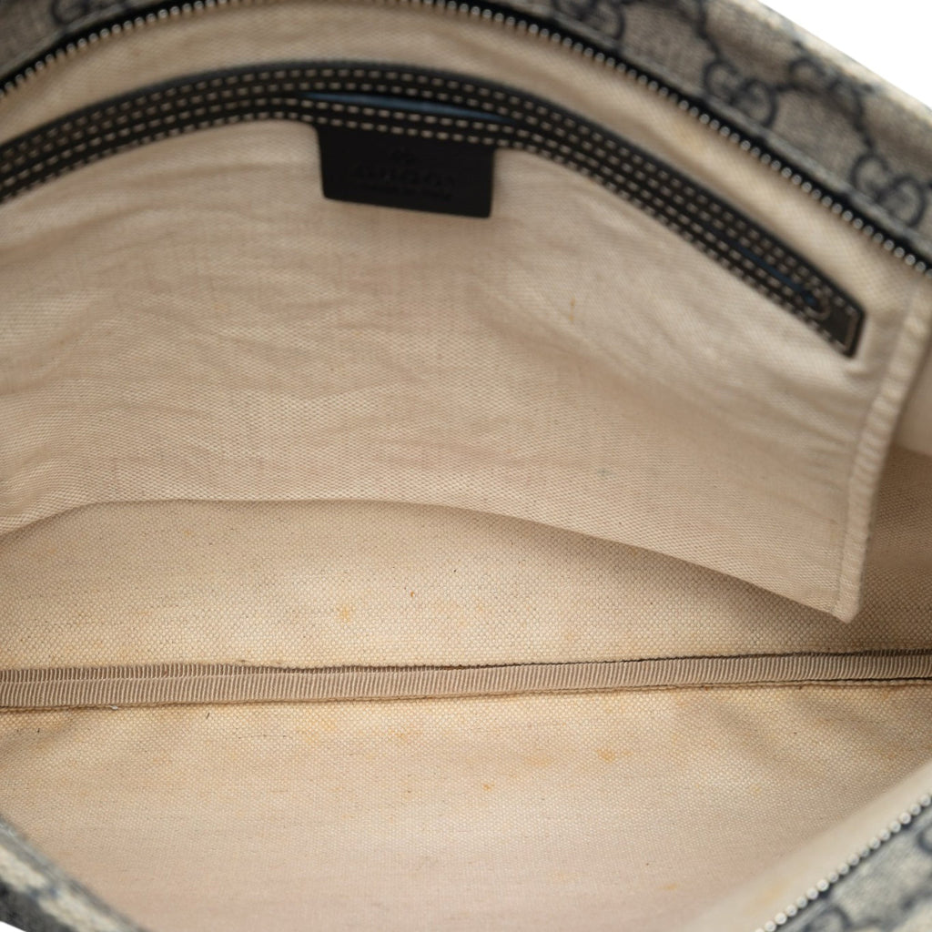 Zip Top Messenger Bag GG Coated Canvas Large