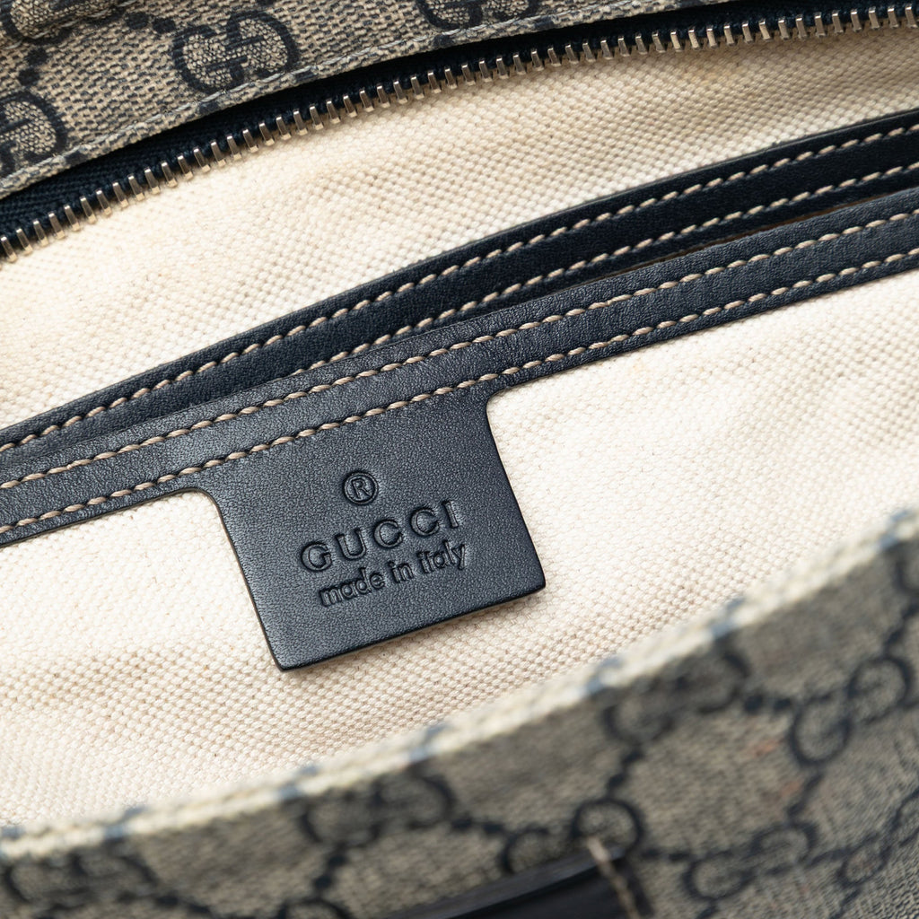 Zip Top Messenger Bag GG Coated Canvas Large